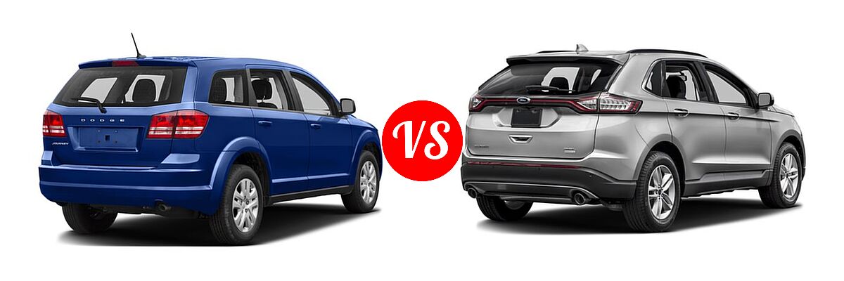 2016 Dodge Journey SUV SE vs. 2016 Ford Edge SUV SE / SEL / Titanium - Rear Right Comparison