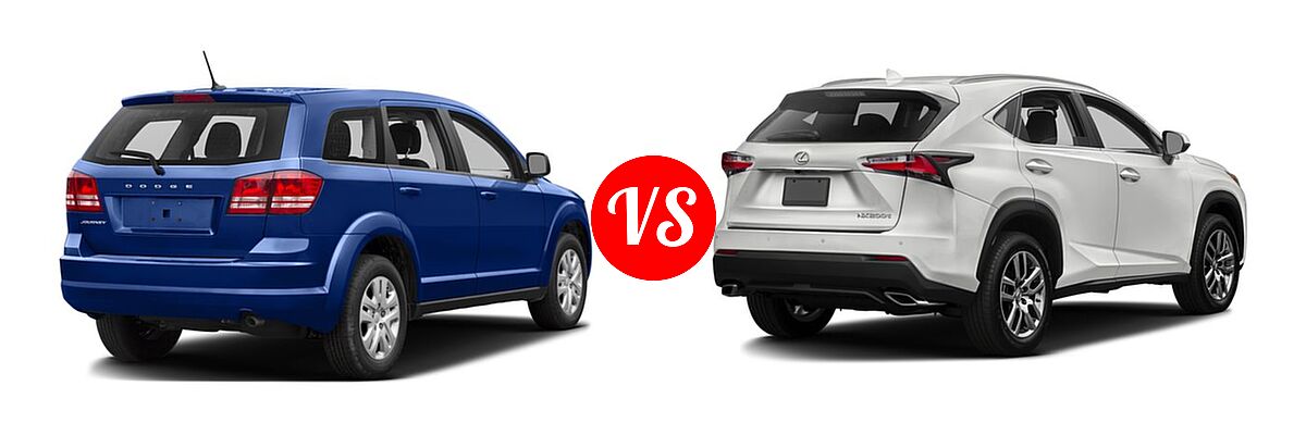 2016 Dodge Journey SUV SE vs. 2016 Lexus NX 200t SUV AWD 4dr / FWD 4dr - Rear Right Comparison