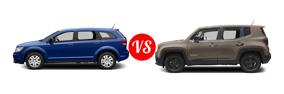 2016 Dodge Journey SUV SE vs. 2016 Jeep Renegade SUV Sport - Side Comparison