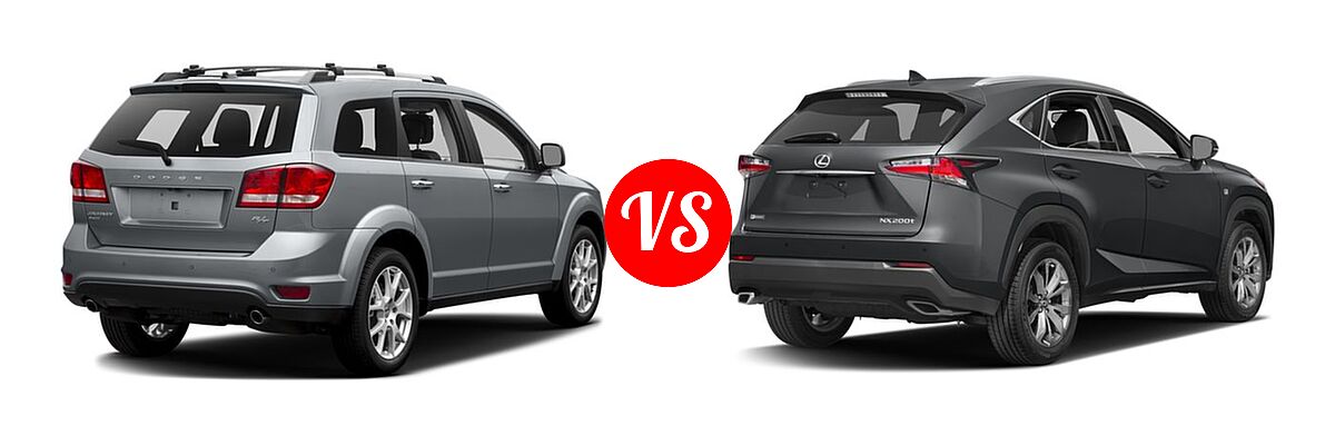 2016 Dodge Journey SUV R/T vs. 2016 Lexus NX 200t SUV F Sport - Rear Right Comparison