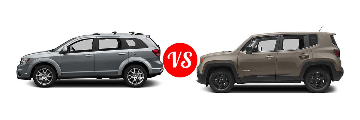 2016 Dodge Journey SUV R/T vs. 2016 Jeep Renegade SUV Sport - Side Comparison