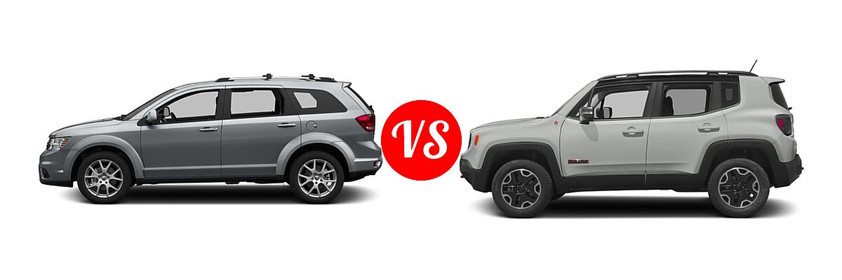 2016 Dodge Journey SUV R/T vs. 2016 Jeep Renegade SUV Trailhawk - Side Comparison