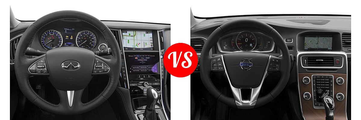 2017 Infiniti Q50 Sedan Hybrid AWD / RWD vs. 2017 Volvo S60 Sedan Inscription / Inscription Platinum - Dashboard Comparison