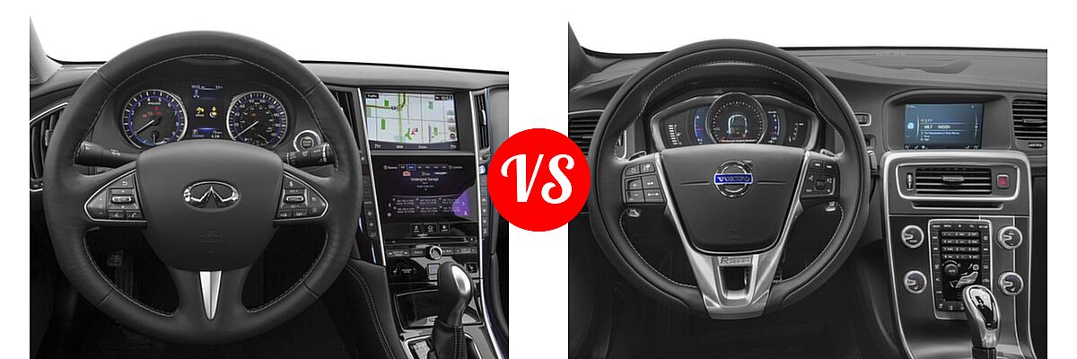2017 Infiniti Q50 Sedan Hybrid AWD / RWD vs. 2017 Volvo S60 Sedan R-Design Platinum - Dashboard Comparison