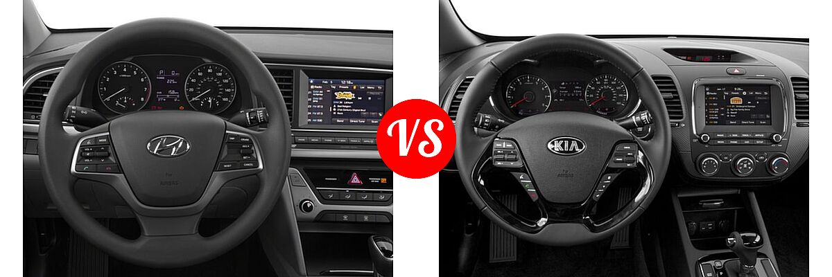 2018 Hyundai Elantra Sedan SE / SEL / Value Edition vs. 2018 Kia Forte Sedan S - Dashboard Comparison
