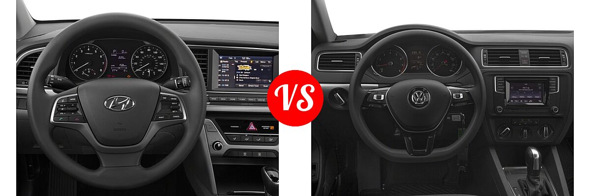 2018 Hyundai Elantra Sedan SE / SEL / Value Edition vs. 2018 Volkswagen Jetta Sedan 1.4T S / 1.4T SE / 1.4T Wolfsburg Edition / 1.8T SE Sport / 1.8T SEL - Dashboard Comparison