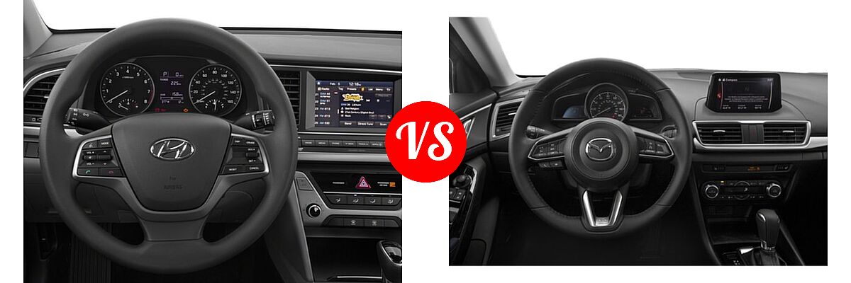 2018 Hyundai Elantra Sedan SE / SEL / Value Edition vs. 2018 Mazda 3 Sedan Touring - Dashboard Comparison