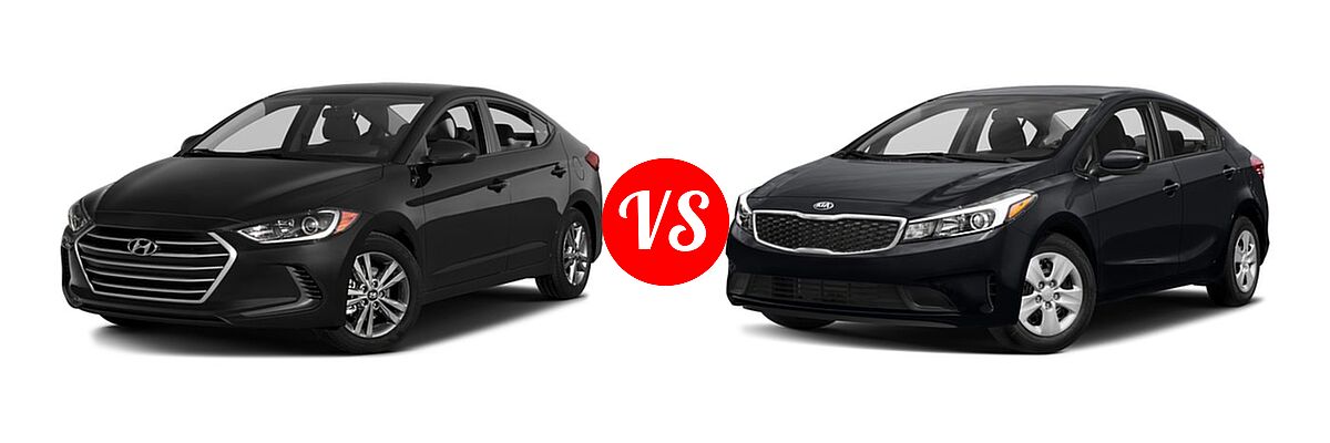 2018 Hyundai Elantra Sedan SE / SEL / Value Edition vs. 2018 Kia Forte Sedan EX / LX - Front Left Comparison