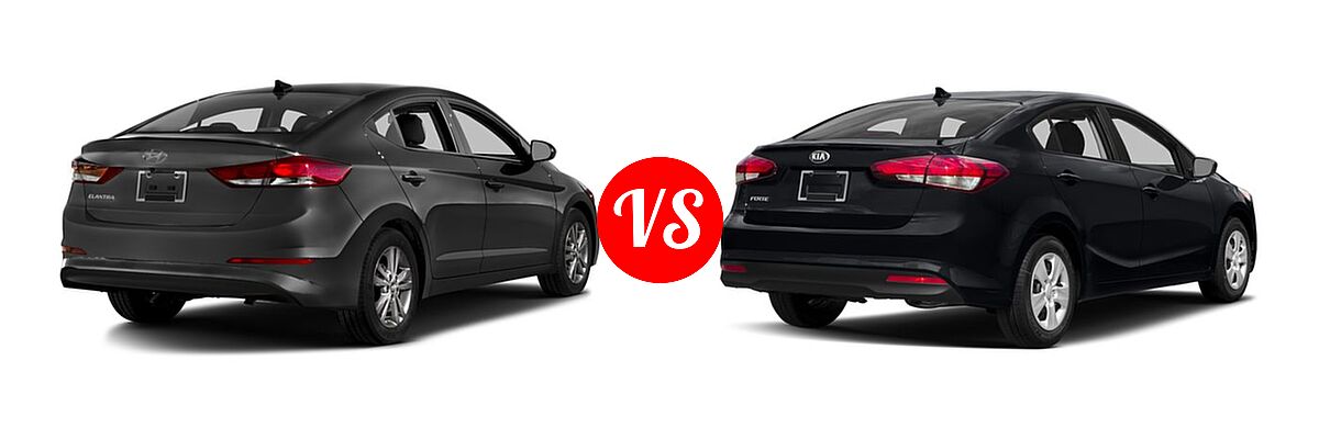 2018 Hyundai Elantra Sedan SE / SEL / Value Edition vs. 2018 Kia Forte Sedan EX / LX - Rear Right Comparison