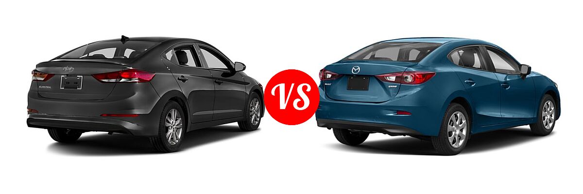 2018 Hyundai Elantra Sedan SE / SEL / Value Edition vs. 2018 Mazda 3 Sedan Sport - Rear Right Comparison