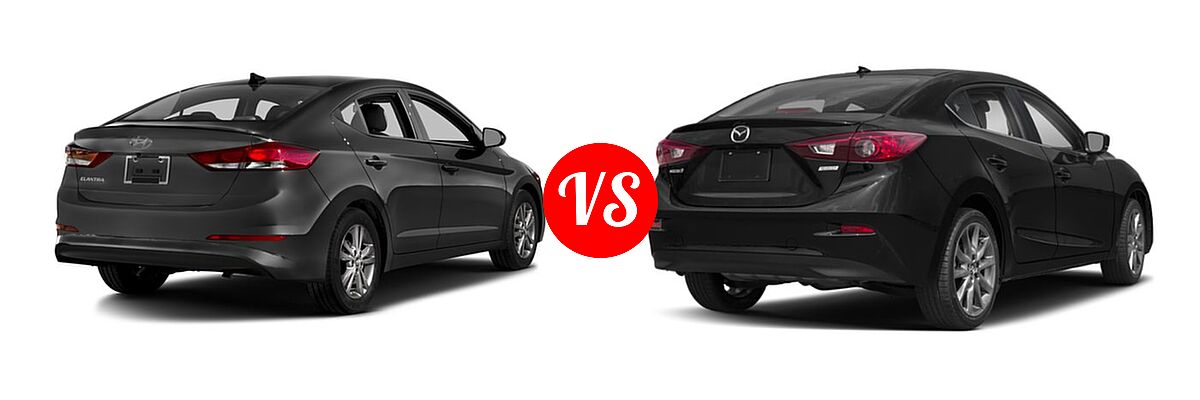 2018 Hyundai Elantra Sedan SE / SEL / Value Edition vs. 2018 Mazda 3 Sedan Touring - Rear Right Comparison