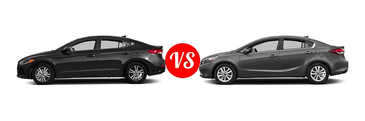 2018 Hyundai Elantra Sedan SE / SEL / Value Edition vs. 2018 Kia Forte Sedan S - Side Comparison