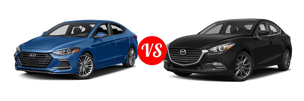 2018 Hyundai Elantra Sedan Sport vs. 2018 Mazda 3 Sedan Touring - Front Left Comparison