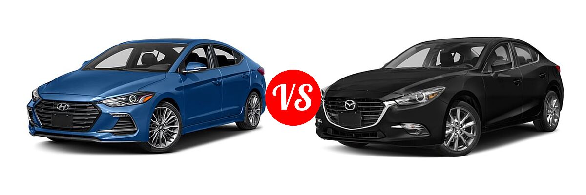 2018 Hyundai Elantra Sedan Sport vs. 2018 Mazda 3 Sedan Grand Touring - Front Left Comparison