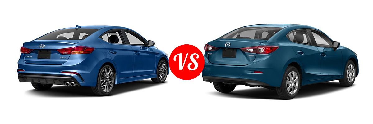 2018 Hyundai Elantra Sedan Sport vs. 2018 Mazda 3 Sedan Sport - Rear Right Comparison