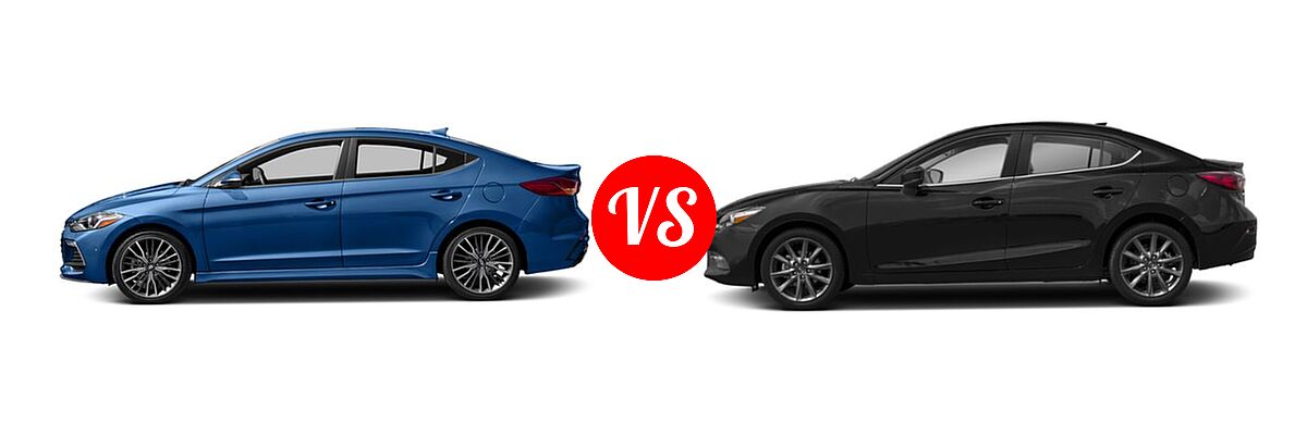 2018 Hyundai Elantra Sedan Sport vs. 2018 Mazda 3 Sedan Touring - Side Comparison