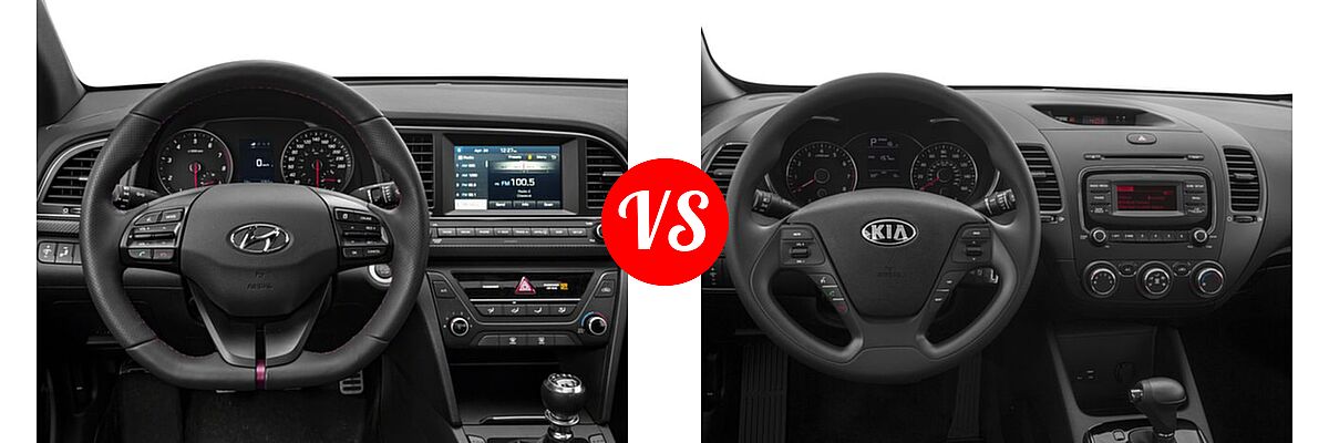 2018 Hyundai Elantra Sedan Sport vs. 2018 Kia Forte Sedan EX / LX - Dashboard Comparison