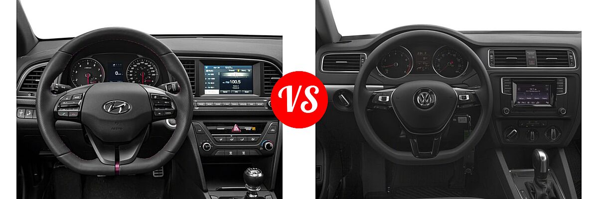 2018 Hyundai Elantra Sedan Sport vs. 2018 Volkswagen Jetta Sedan 1.4T S / 1.4T SE / 1.4T Wolfsburg Edition / 1.8T SE Sport / 1.8T SEL - Dashboard Comparison