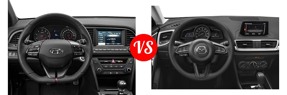 2018 Hyundai Elantra Sedan Sport vs. 2018 Mazda 3 Sedan Sport - Dashboard Comparison