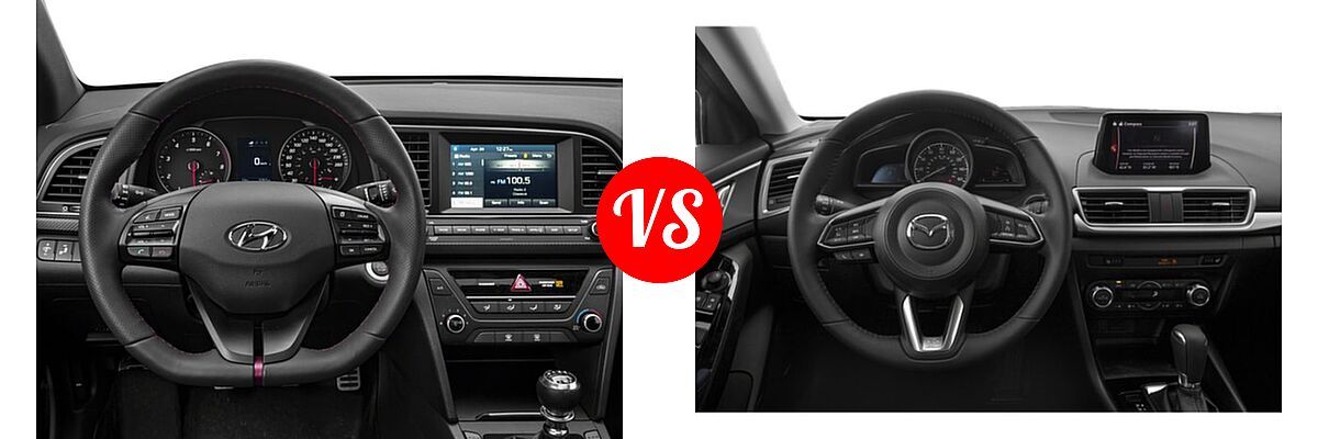 2018 Hyundai Elantra Sedan Sport vs. 2018 Mazda 3 Sedan Touring - Dashboard Comparison