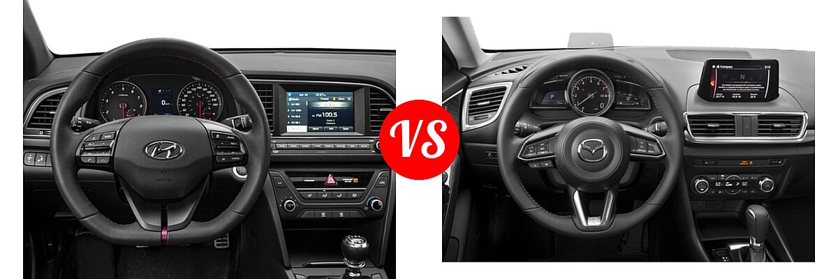 2018 Hyundai Elantra Sedan Sport vs. 2018 Mazda 3 Sedan Grand Touring - Dashboard Comparison