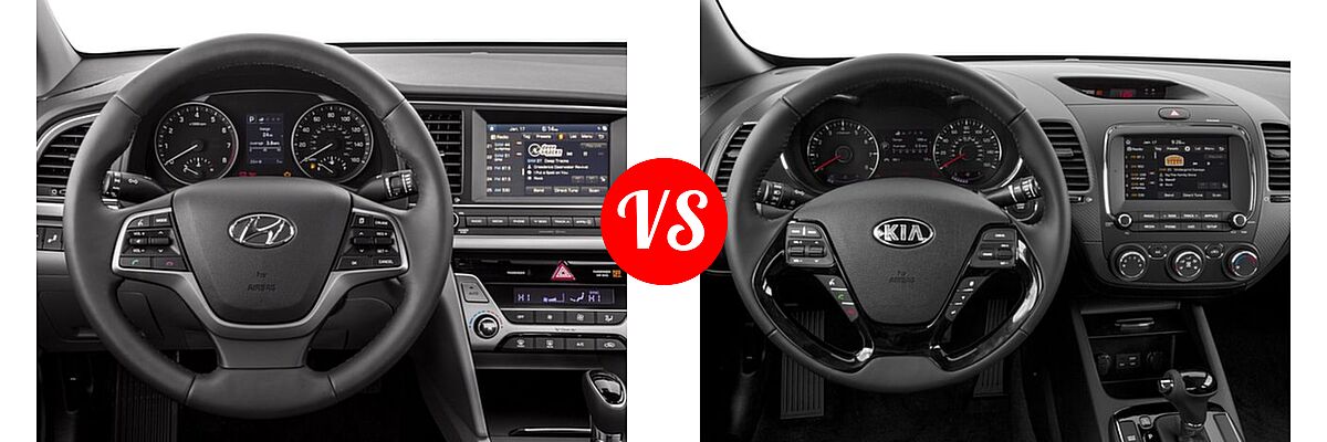 2018 Hyundai Elantra Sedan Limited vs. 2018 Kia Forte Sedan S - Dashboard Comparison