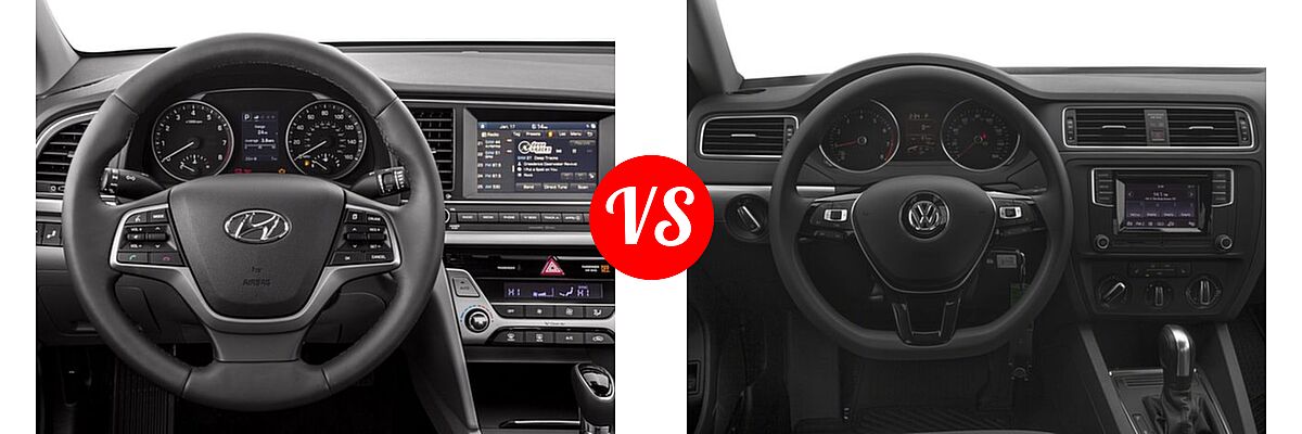 2018 Hyundai Elantra Sedan Limited vs. 2018 Volkswagen Jetta Sedan 1.4T S / 1.4T SE / 1.4T Wolfsburg Edition / 1.8T SE Sport / 1.8T SEL - Dashboard Comparison