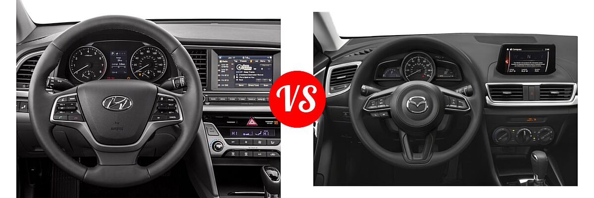 2018 Hyundai Elantra Sedan Limited vs. 2018 Mazda 3 Sedan Sport - Dashboard Comparison