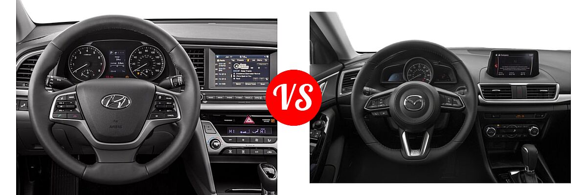 2018 Hyundai Elantra Sedan Limited vs. 2018 Mazda 3 Sedan Touring - Dashboard Comparison