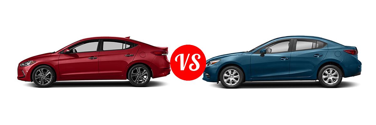 2018 Hyundai Elantra Sedan Limited vs. 2018 Mazda 3 Sedan Sport - Side Comparison
