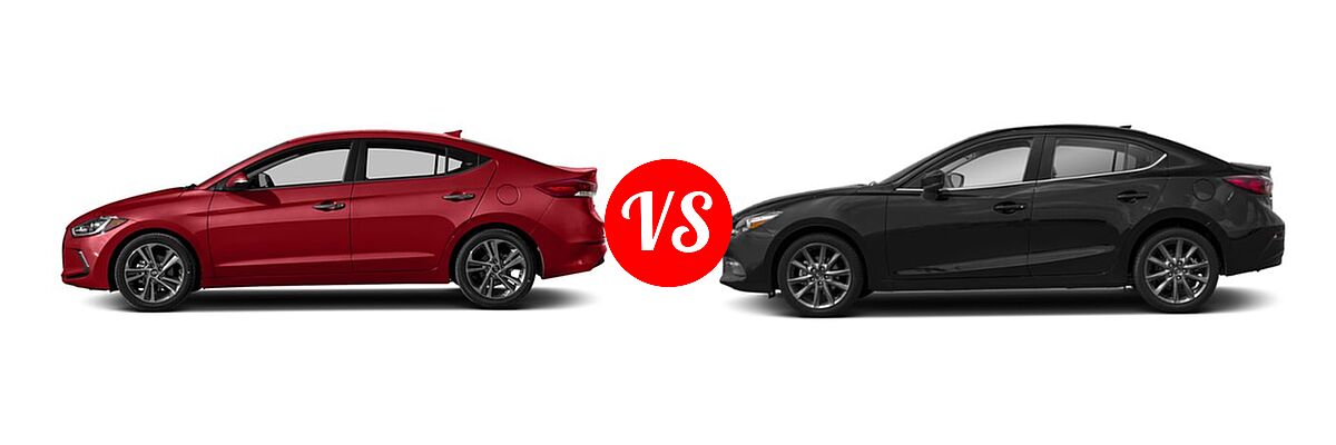 2018 Hyundai Elantra Sedan Limited vs. 2018 Mazda 3 Sedan Touring - Side Comparison