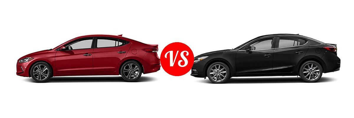 2018 Hyundai Elantra Sedan Limited vs. 2018 Mazda 3 Sedan Grand Touring - Side Comparison