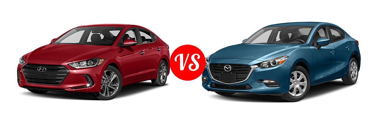 2018 Hyundai Elantra Sedan Limited vs. 2018 Mazda 3 Sedan Sport - Front Left Comparison