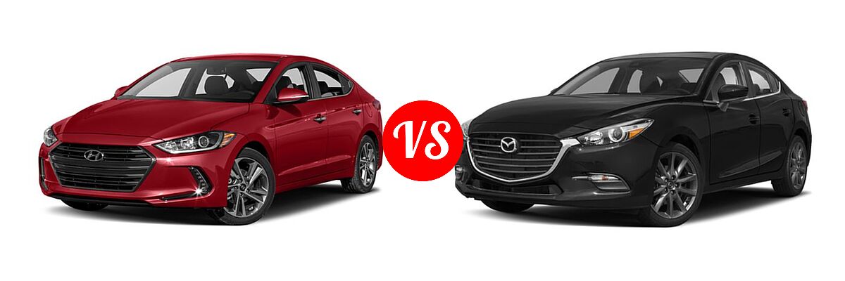 2018 Hyundai Elantra Sedan Limited vs. 2018 Mazda 3 Sedan Touring - Front Left Comparison