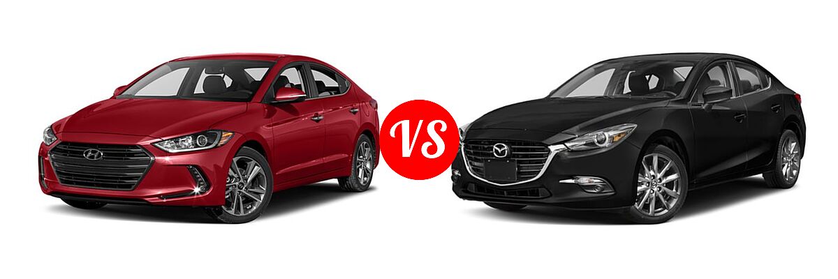 2018 Hyundai Elantra Sedan Limited vs. 2018 Mazda 3 Sedan Grand Touring - Front Left Comparison