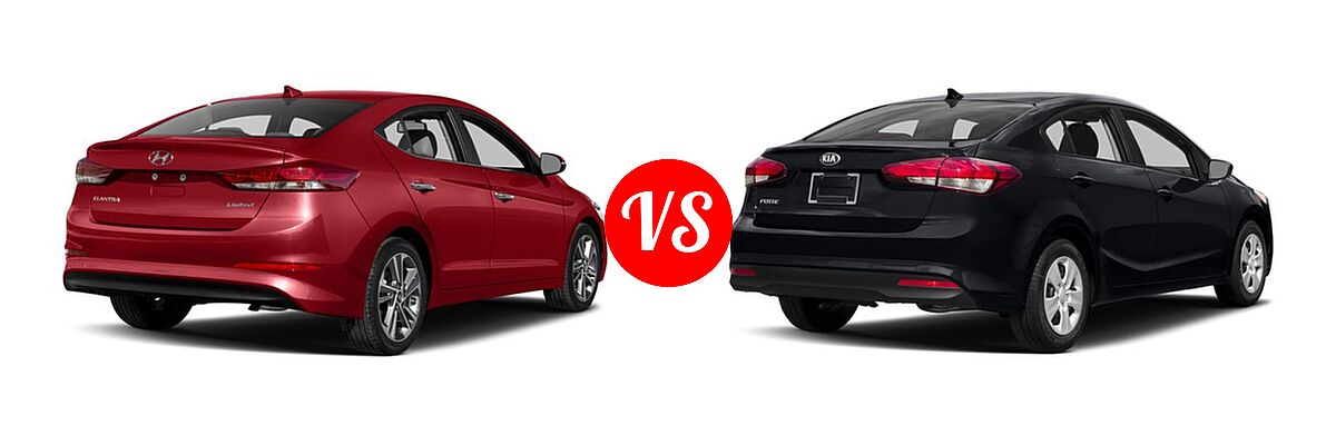 2018 Hyundai Elantra Sedan Limited vs. 2018 Kia Forte Sedan EX / LX - Rear Right Comparison