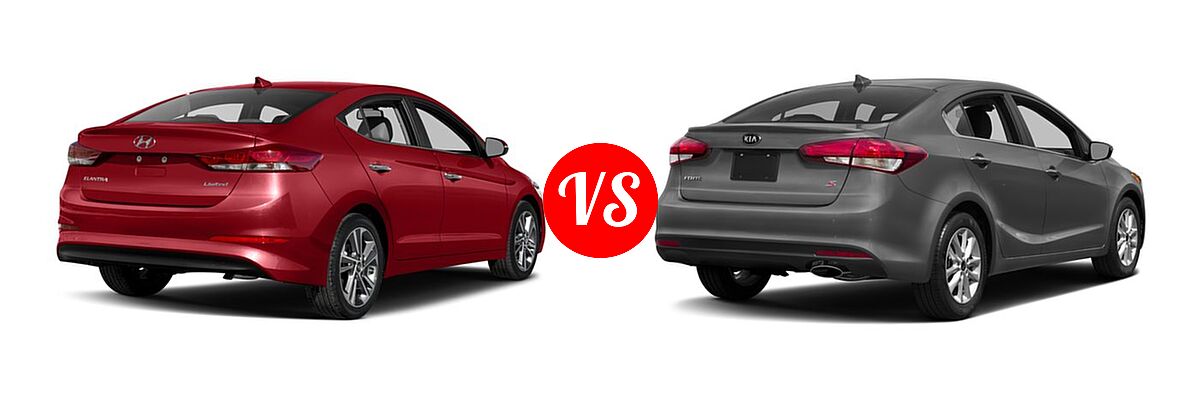 2018 Hyundai Elantra Sedan Limited vs. 2018 Kia Forte Sedan S - Rear Right Comparison