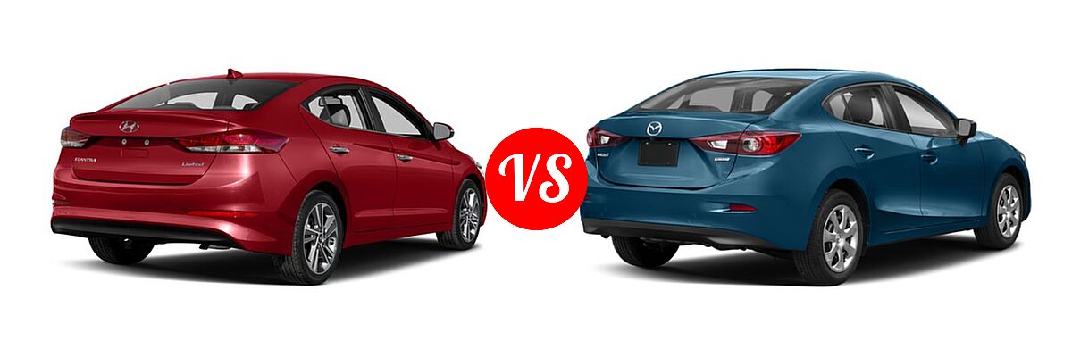 2018 Hyundai Elantra Sedan Limited vs. 2018 Mazda 3 Sedan Sport - Rear Right Comparison