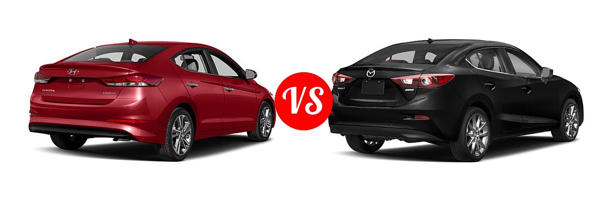 2018 Hyundai Elantra Sedan Limited vs. 2018 Mazda 3 Sedan Grand Touring - Rear Right Comparison
