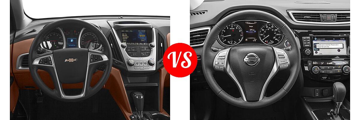 2016 Chevrolet Equinox SUV LTZ vs. 2016 Nissan Rogue SUV SL - Dashboard Comparison