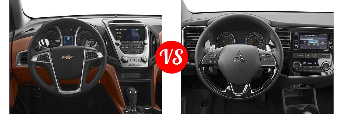 2016 Chevrolet Equinox SUV LTZ vs. 2016 Mitsubishi Outlander SUV ES / SE - Dashboard Comparison