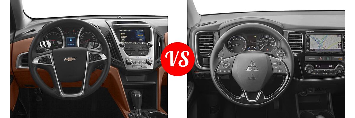 2016 Chevrolet Equinox SUV LTZ vs. 2016 Mitsubishi Outlander SUV SEL - Dashboard Comparison