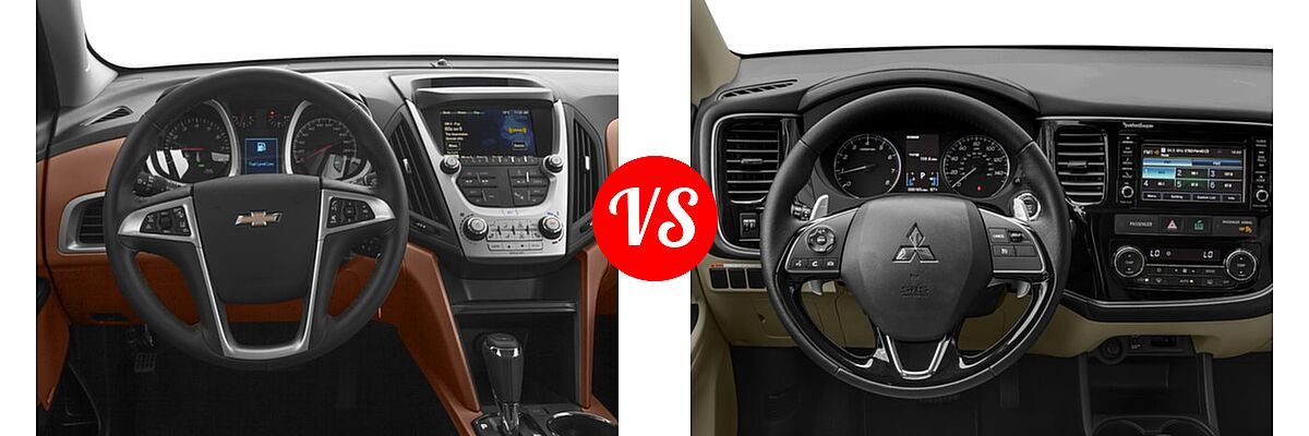 2016 Chevrolet Equinox SUV LTZ vs. 2016 Mitsubishi Outlander SUV GT - Dashboard Comparison