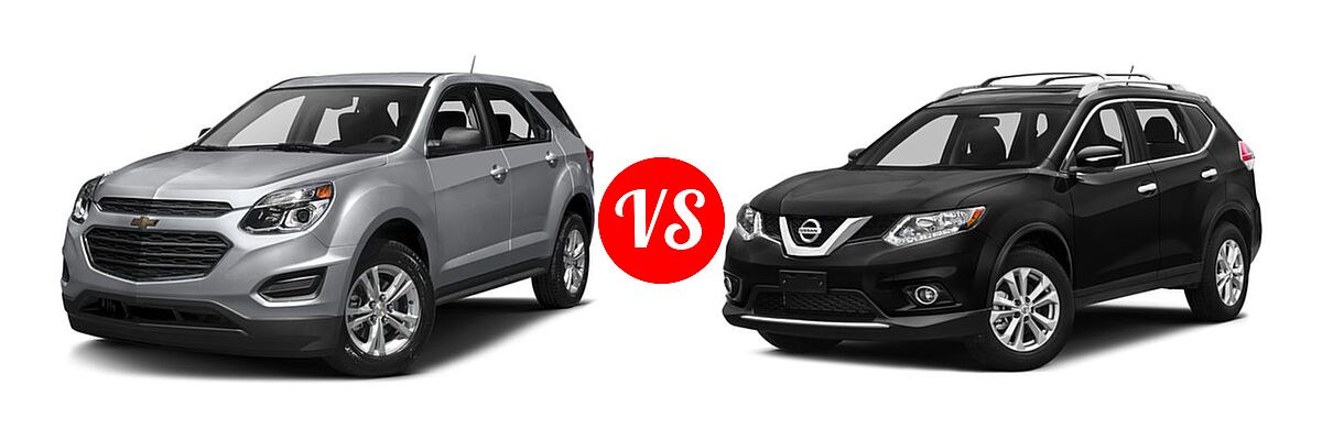 2016 Chevrolet Equinox SUV L / LS vs. 2016 Nissan Rogue SUV S / SV - Front Left Comparison