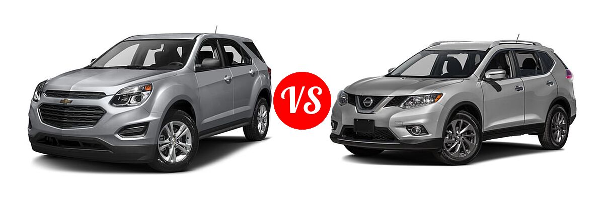 2016 Chevrolet Equinox SUV L / LS vs. 2016 Nissan Rogue SUV SL - Front Left Comparison