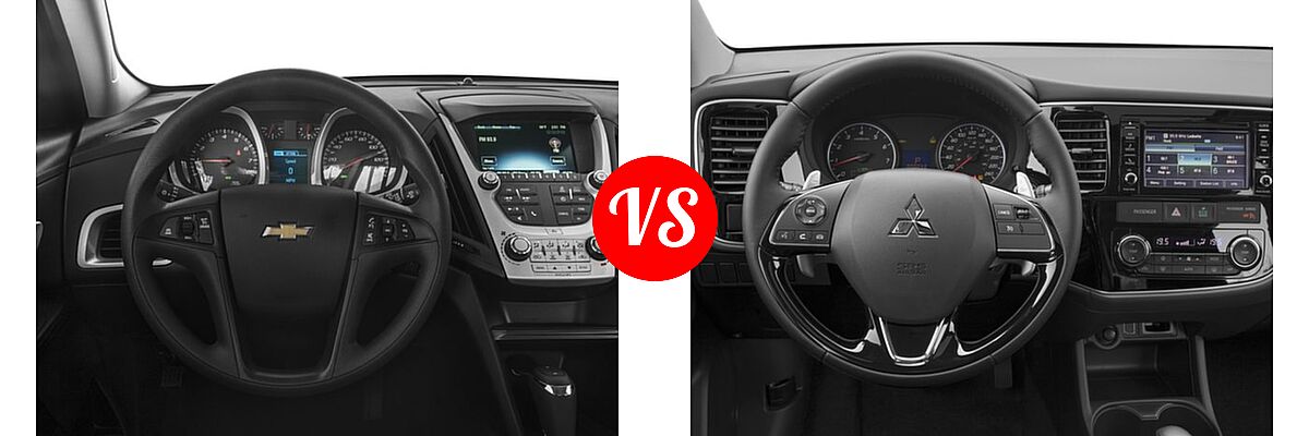 2016 Chevrolet Equinox SUV L / LS vs. 2016 Mitsubishi Outlander SUV ES / SE - Dashboard Comparison