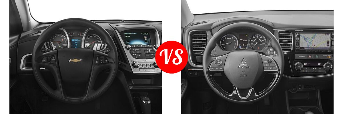 2016 Chevrolet Equinox SUV L / LS vs. 2016 Mitsubishi Outlander SUV SEL - Dashboard Comparison