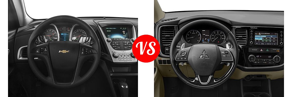 2016 Chevrolet Equinox SUV L / LS vs. 2016 Mitsubishi Outlander SUV GT - Dashboard Comparison