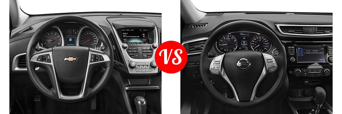 2016 Chevrolet Equinox SUV LT vs. 2016 Nissan Rogue SUV S / SV - Dashboard Comparison