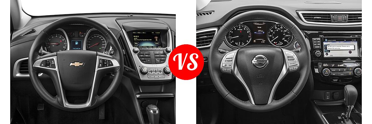 2016 Chevrolet Equinox SUV LT vs. 2016 Nissan Rogue SUV SL - Dashboard Comparison